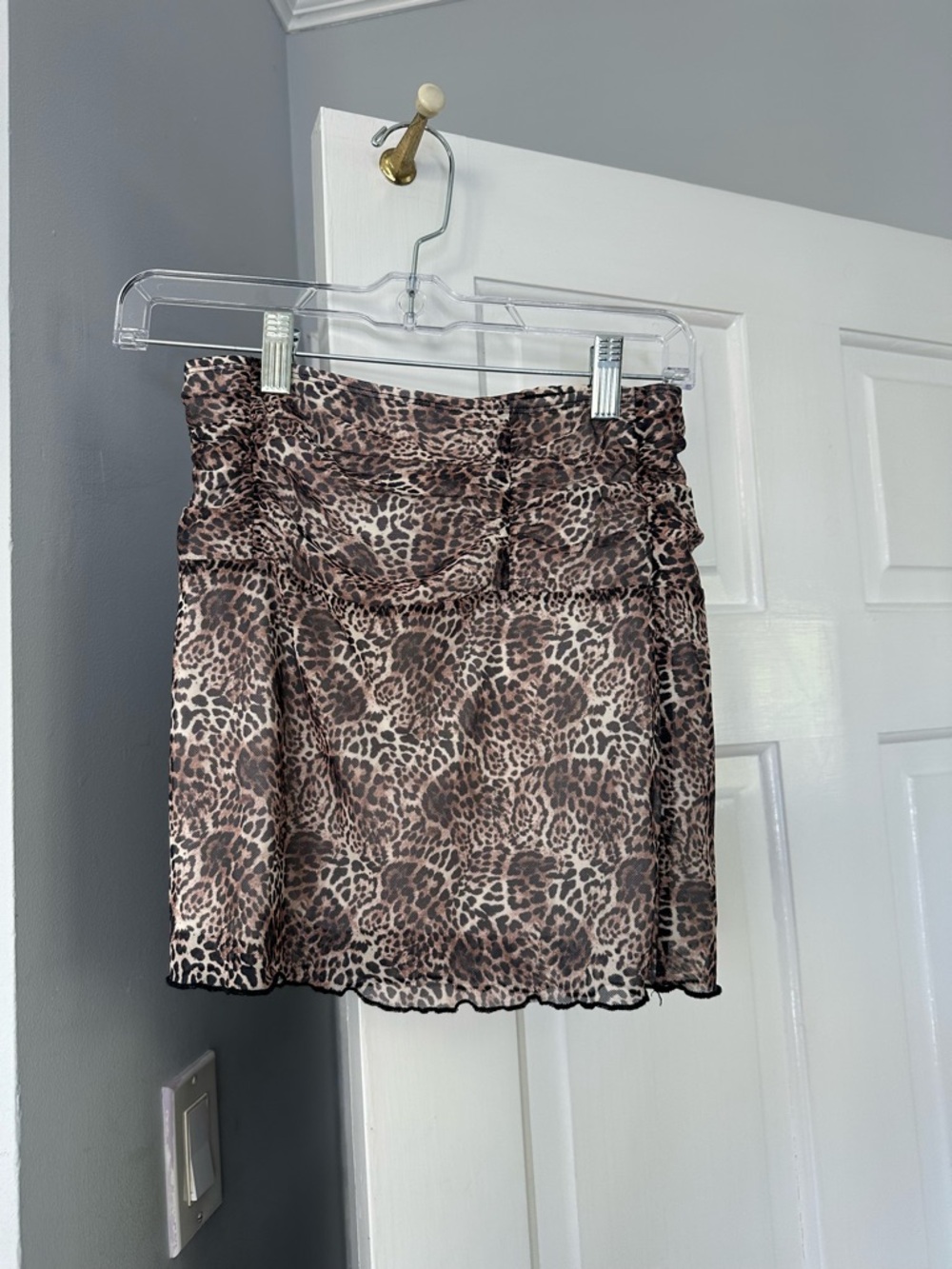 Princess Polly Leopard Print Mini Skirt in Brown and Black
